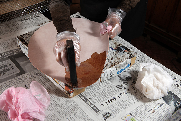 Lacquering the first layer onto cordovan